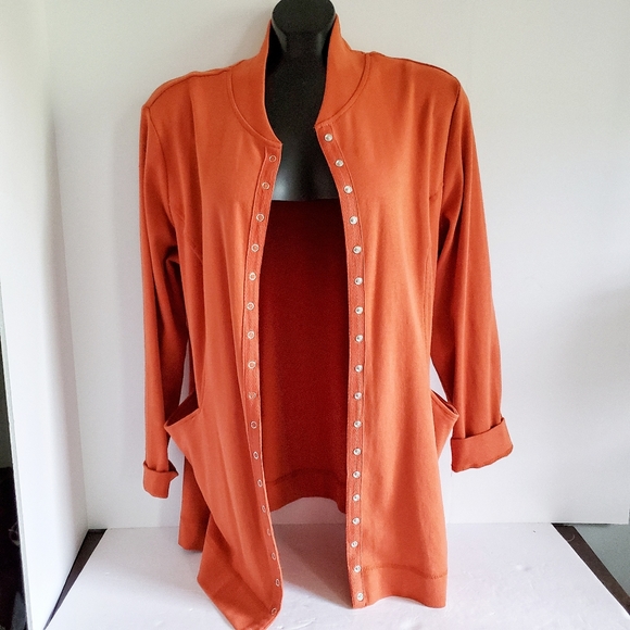 SOFT SURROUNDINGS Northport Snap Jacket Paprika LP - Picture 4 of 7